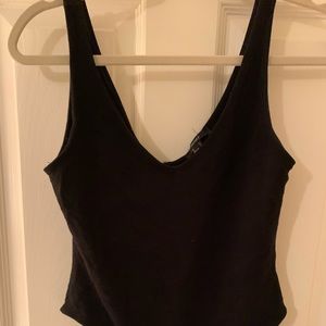 black v neck forever 21 bodysuit
